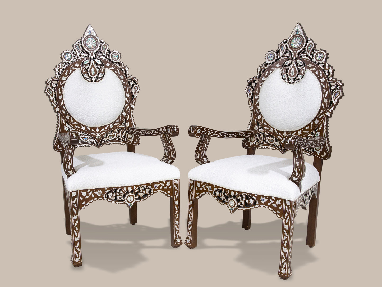 Chairs & Table Set - Inlaid with Mother of Pearl