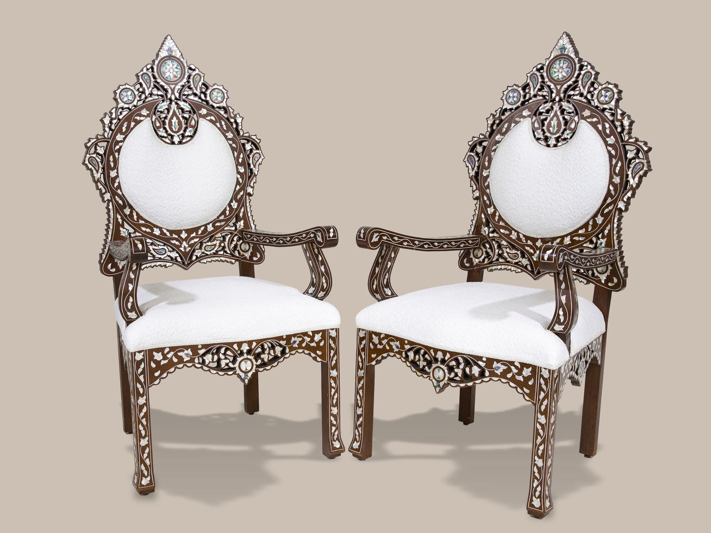 Chairs & Table Set - Inlaid with Mother of Pearl