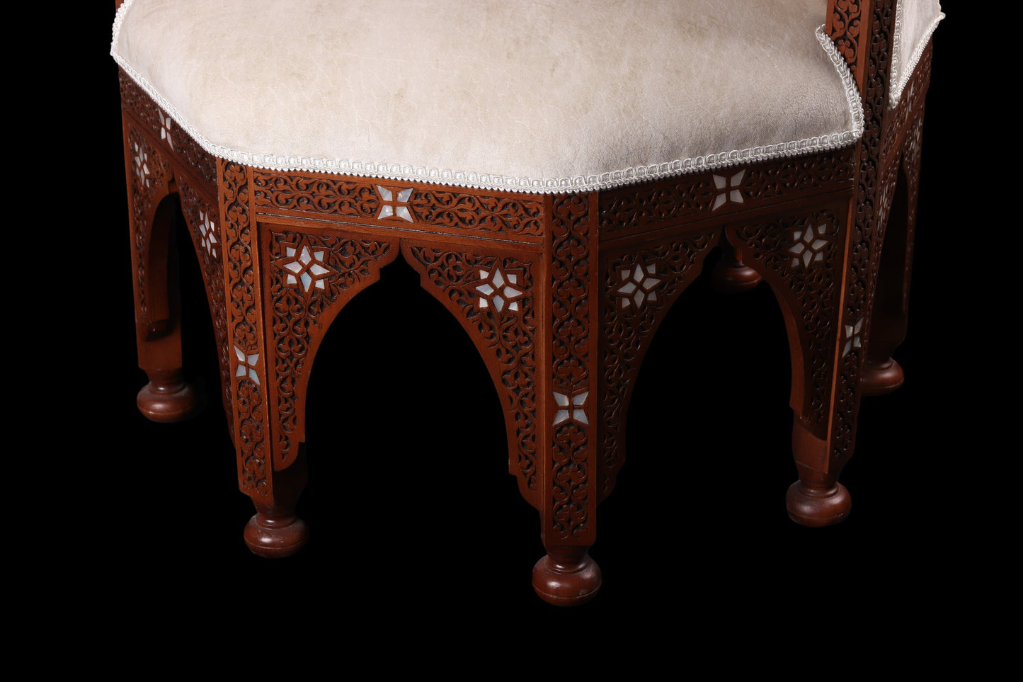 Chairs & Table Set - Carved and Inlayed