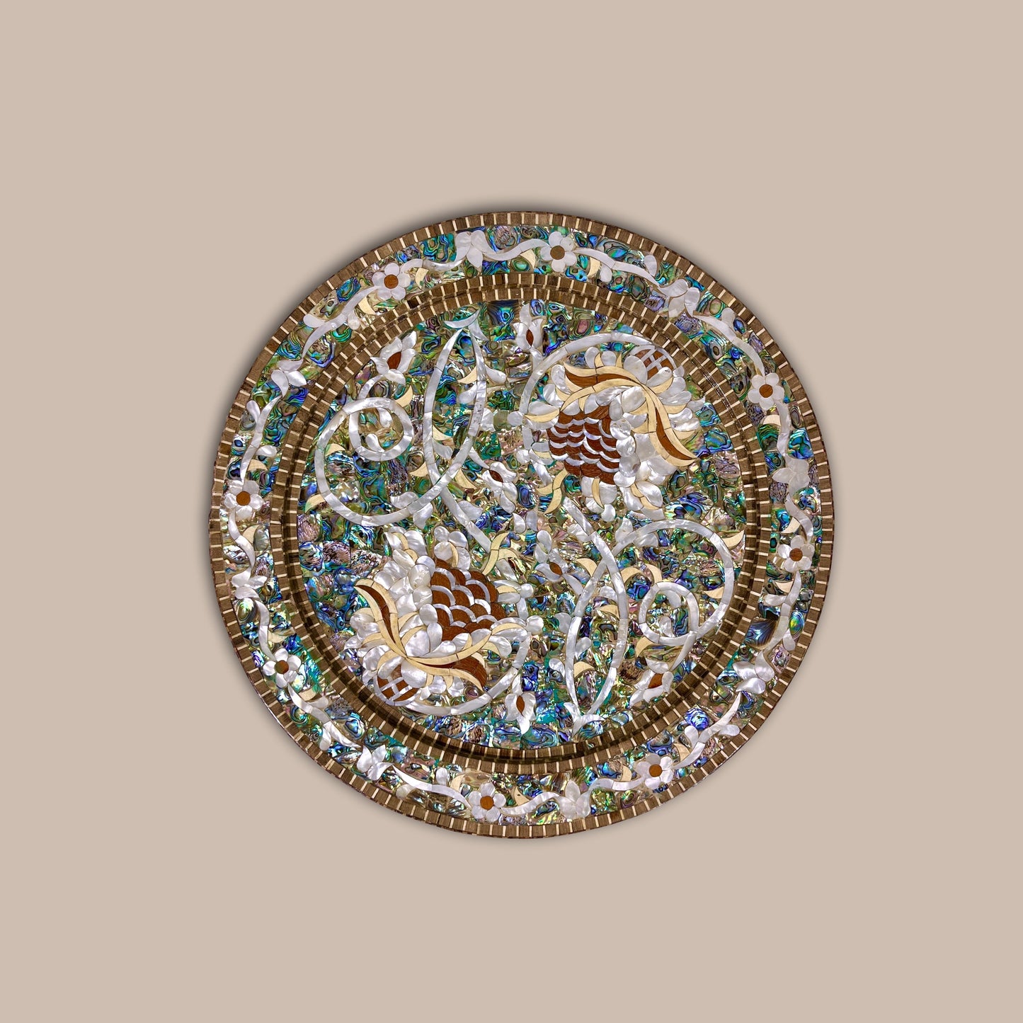 Emperor Chair & Table Set - Mother of Pearl
