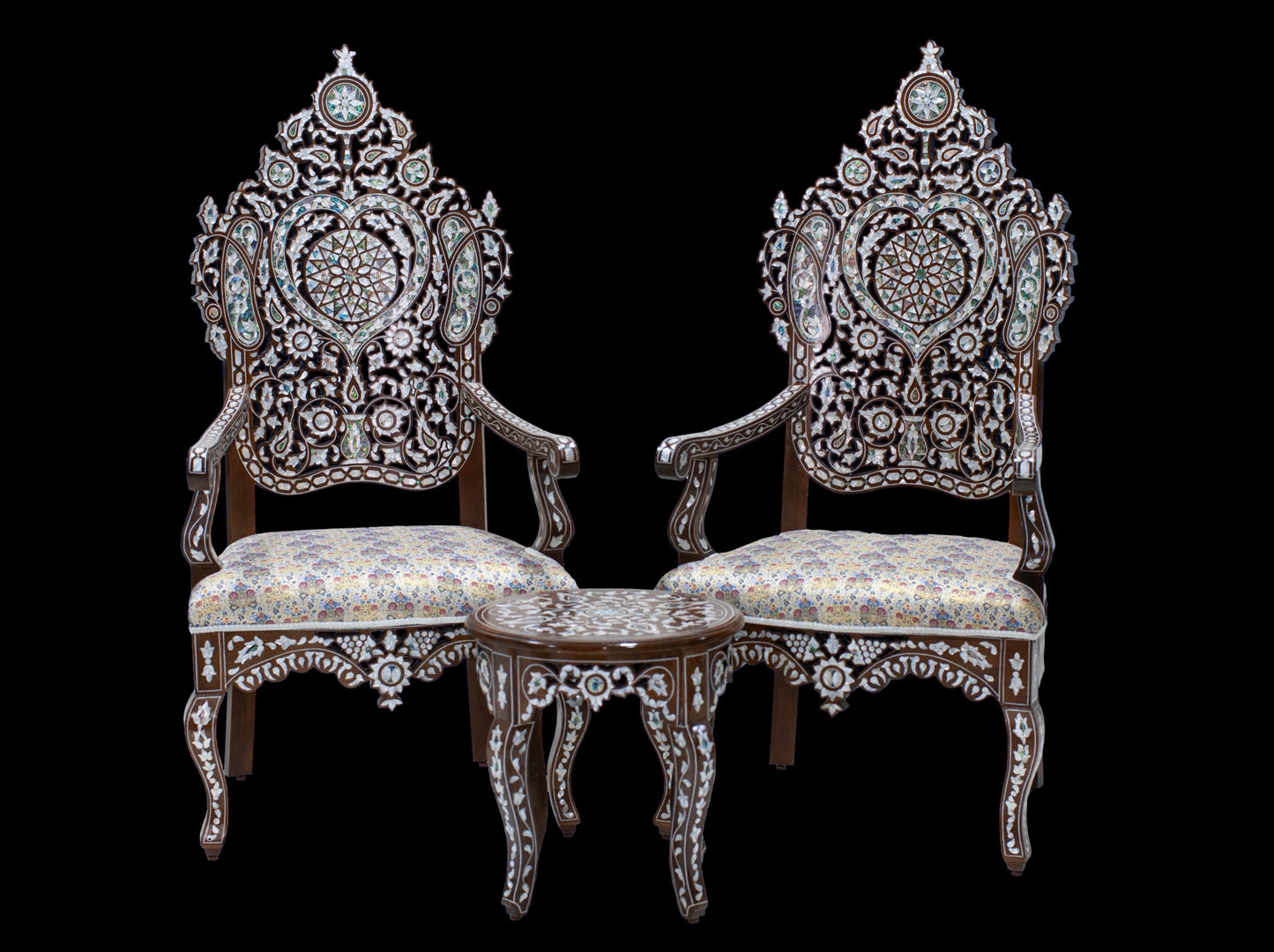 Large Chair & Table Set - Mother of Pearl