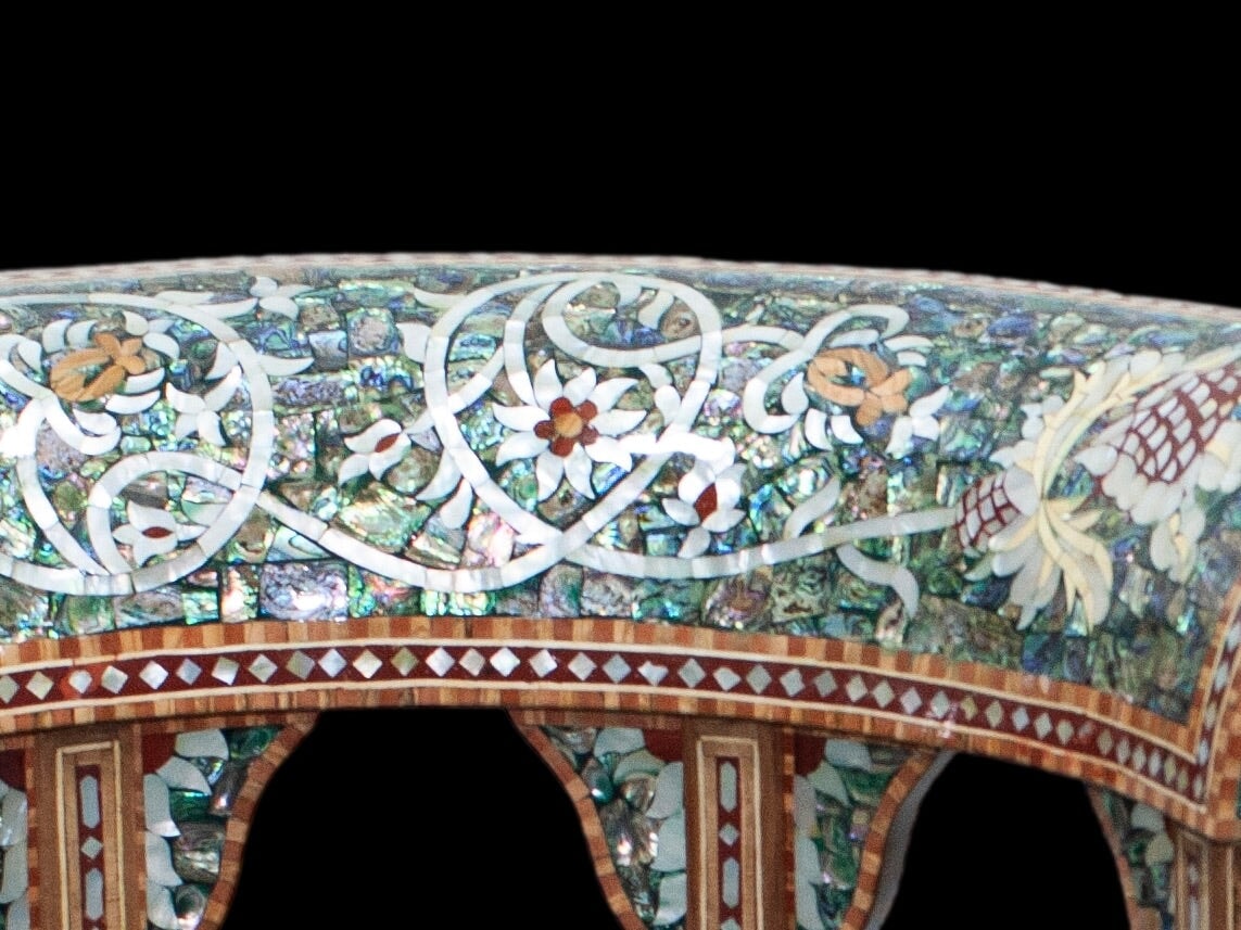 Single Emperor Chair & Table Set - Mother of Pearl