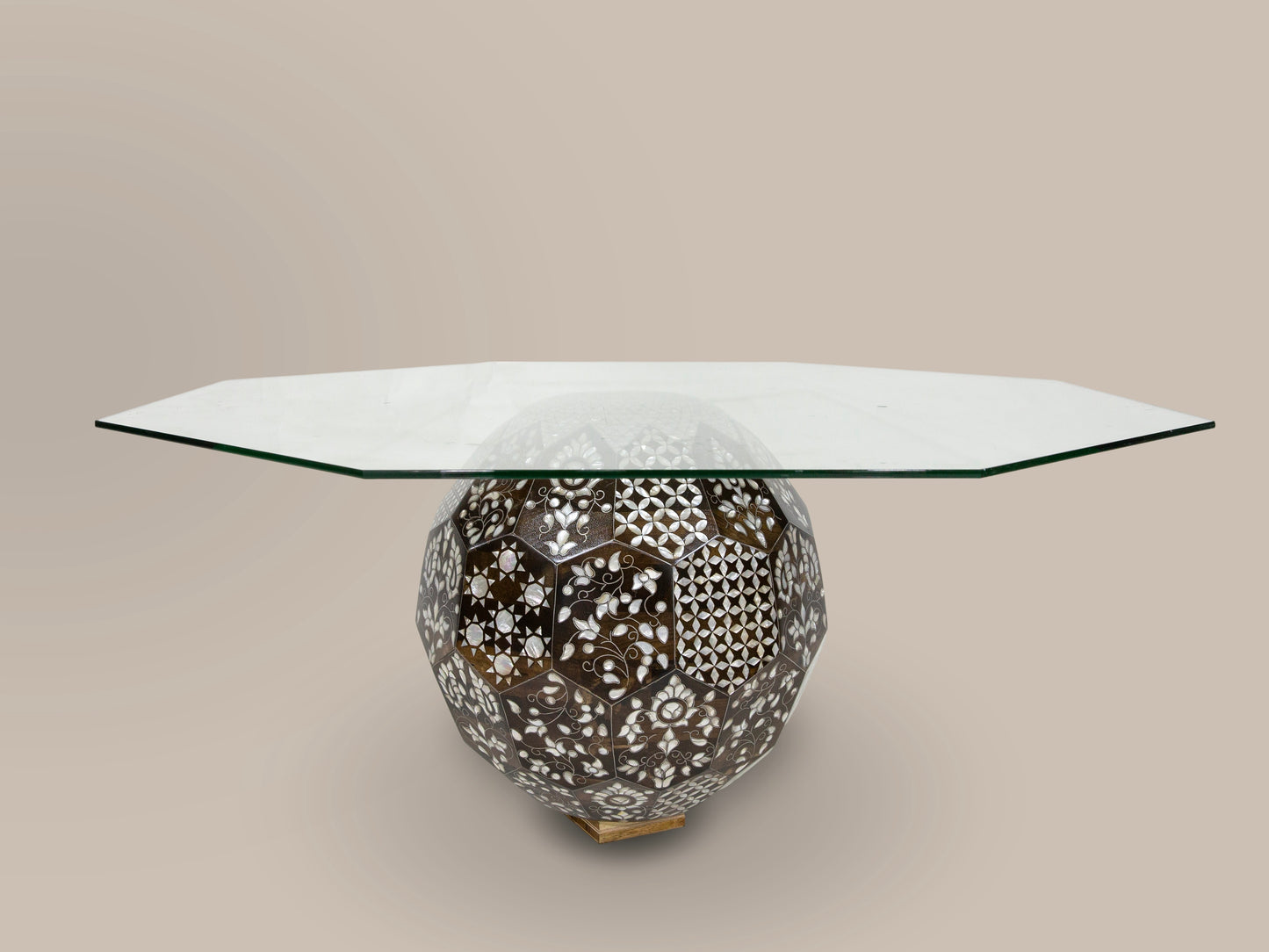 Modern Hand Engraved Mother Pearl Table