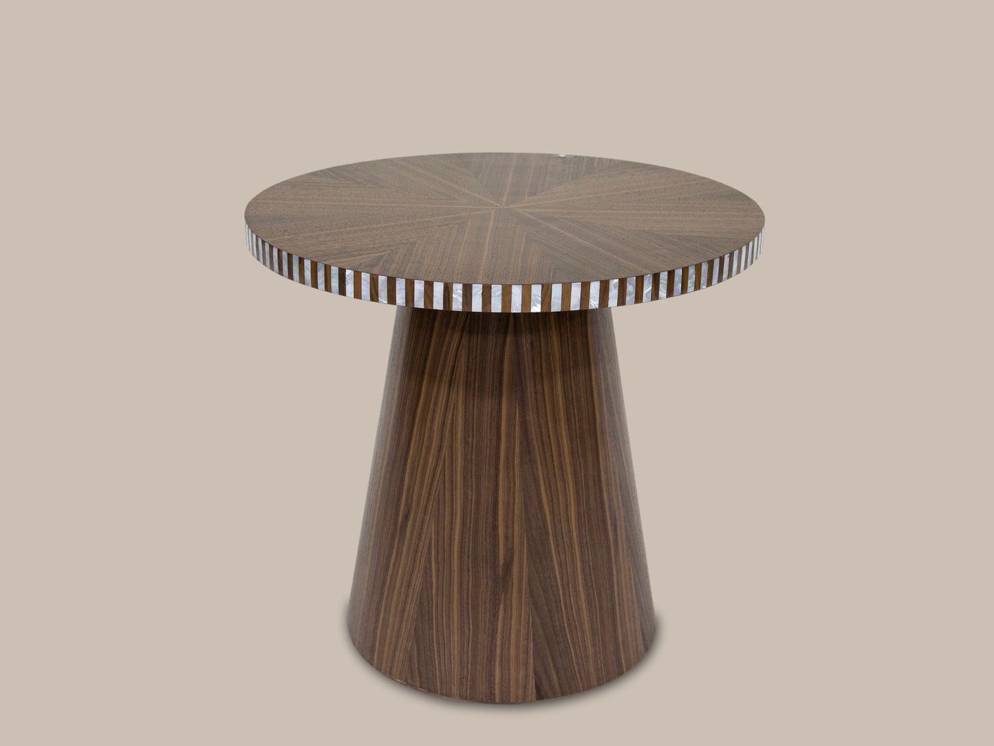 Round Table Hand Engraved Mother Pearl