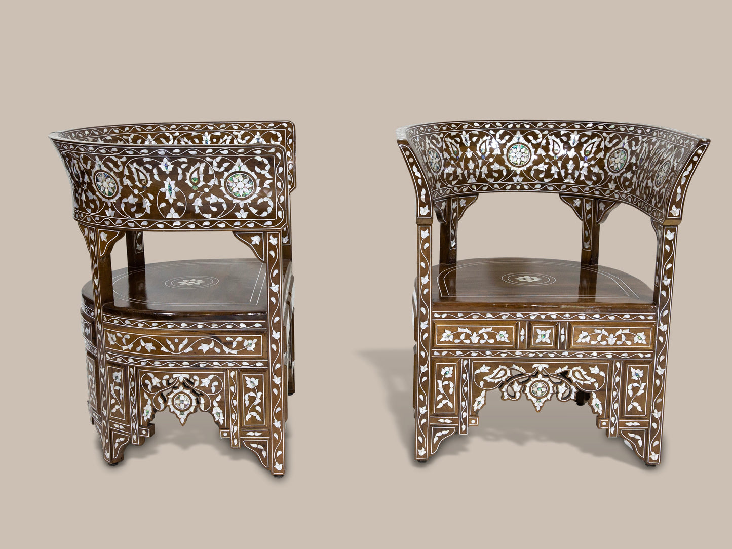 Emperor Chairs & Table Set - Mother of Pearl