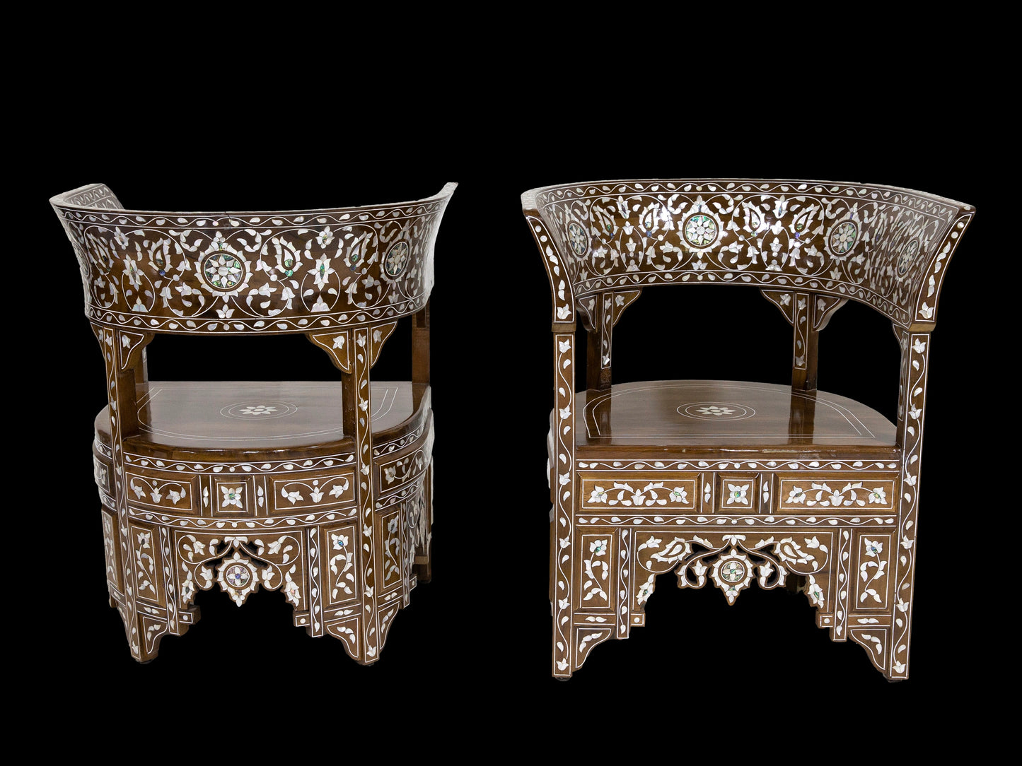 Emperor Chairs & Table Set - Mother of Pearl