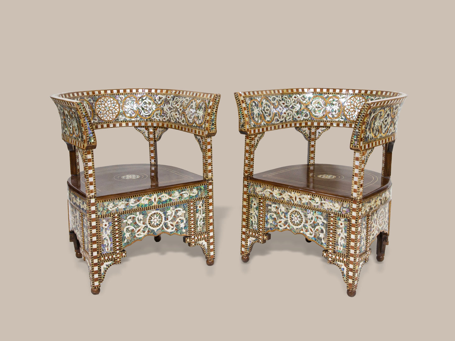 Emperor Chairs & Table Set - Mother of Pearl