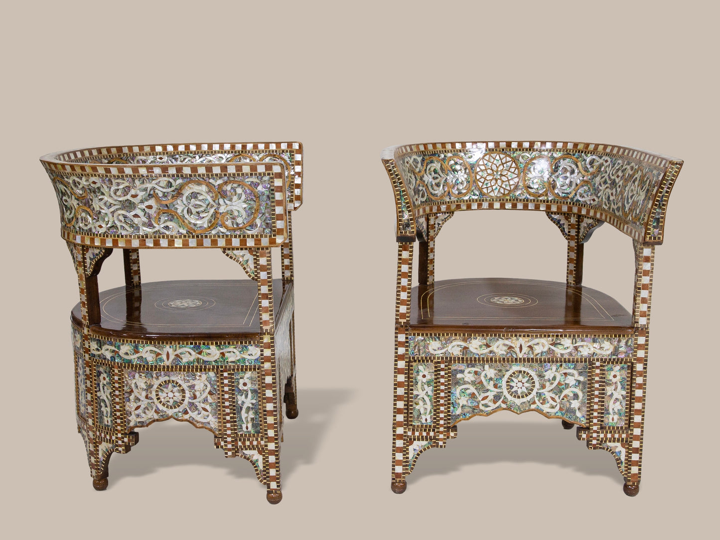 Emperor Chairs & Table Set - Mother of Pearl