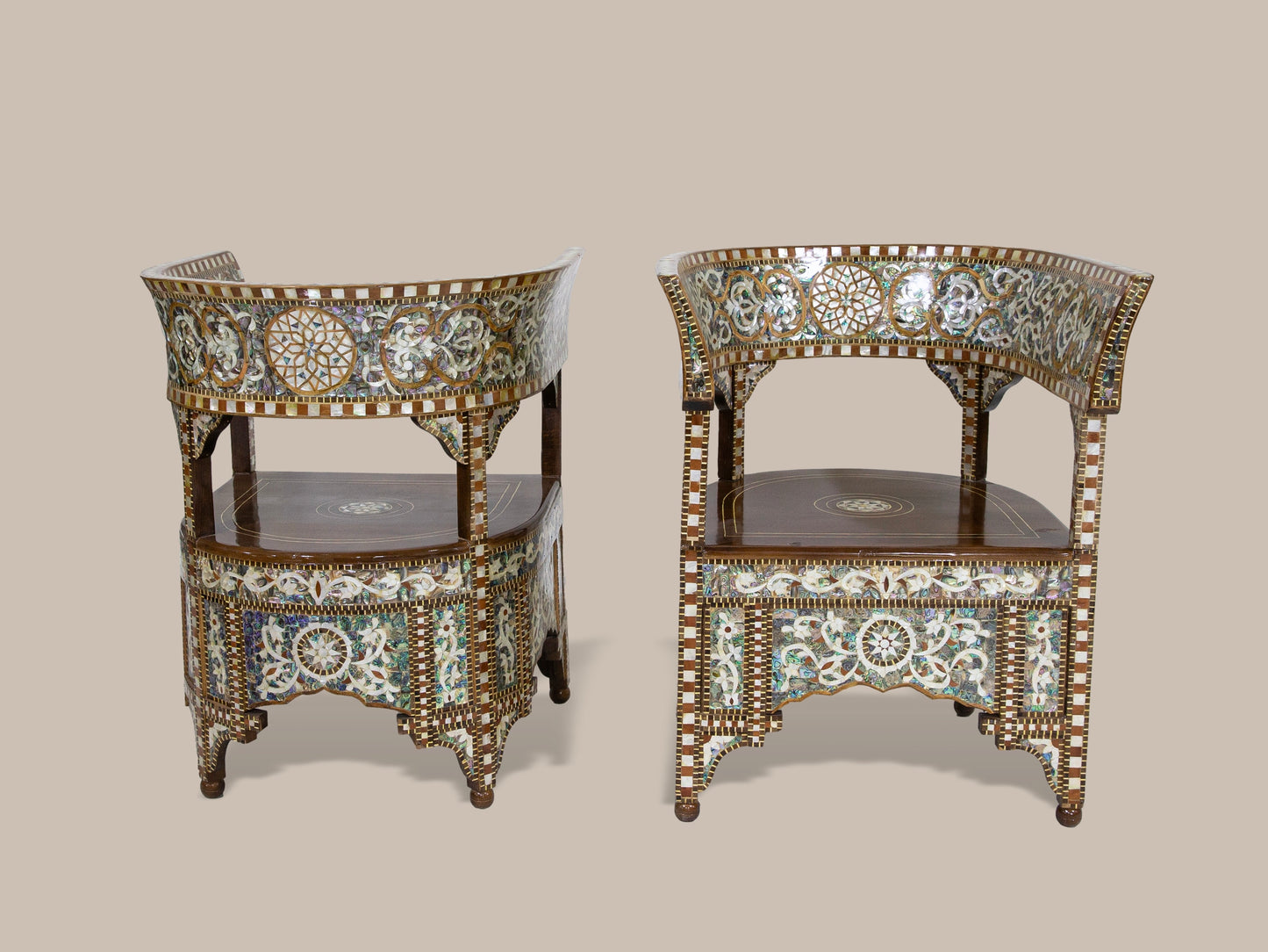 Emperor Chairs & Table Set - Mother of Pearl