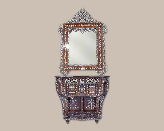 Dresser & Mirror Set - Covered in Mother of Pearl 1