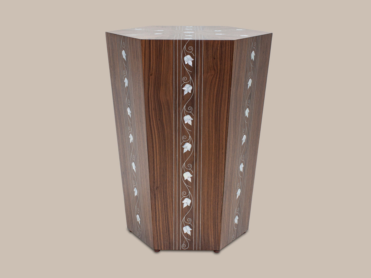Accent Table Hand Engraved Mother Pearl
