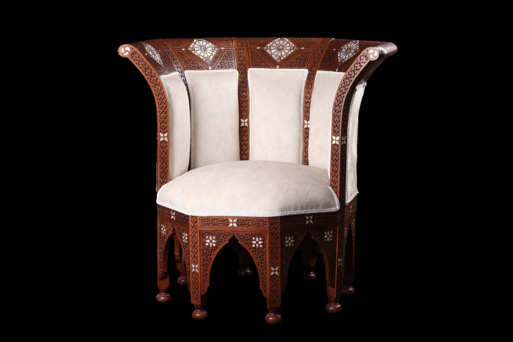 Chairs & Table Set - Carved and Inlayed