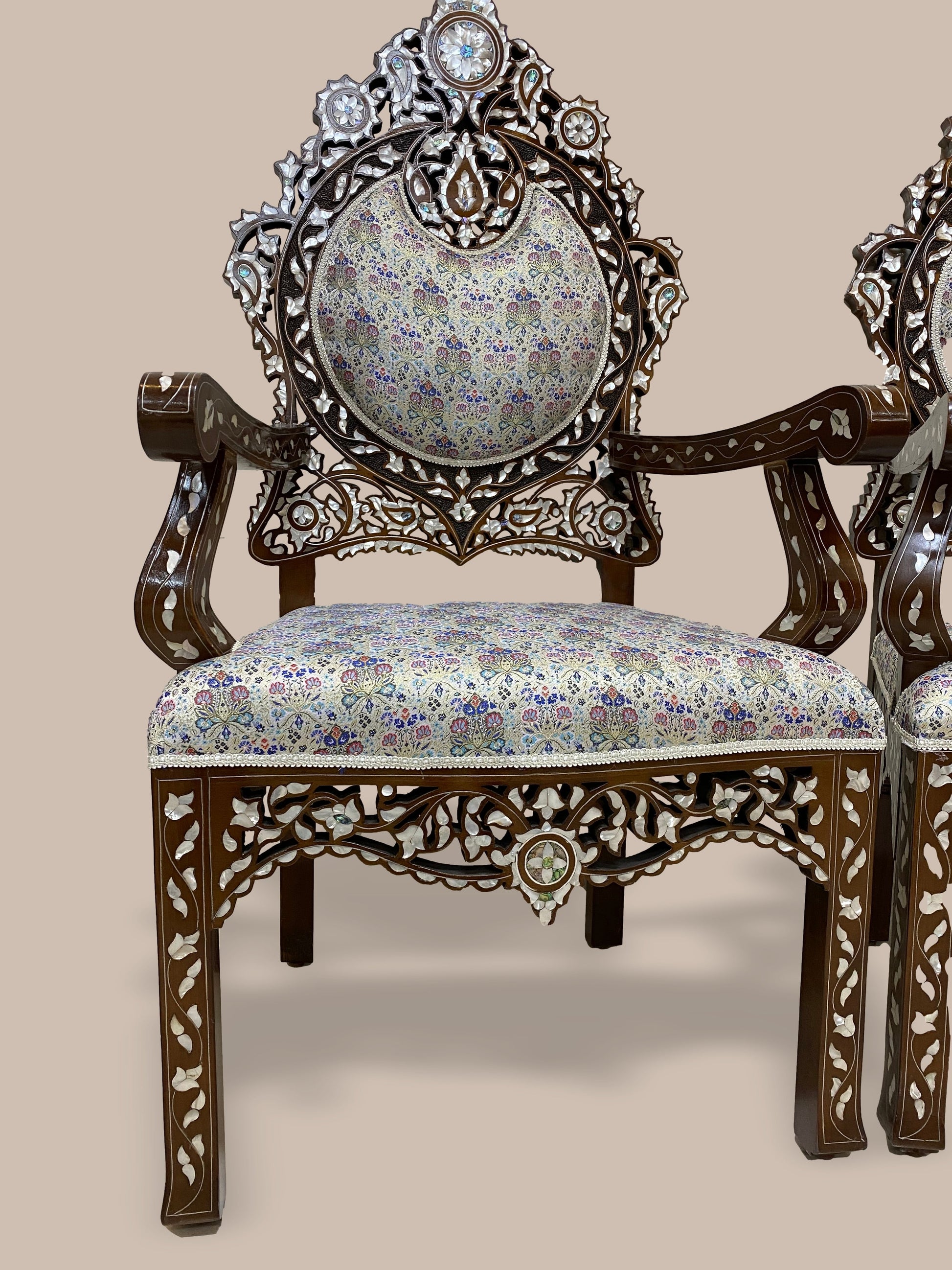 Chairs & Table Set - Inlayed with Mother of Pearl