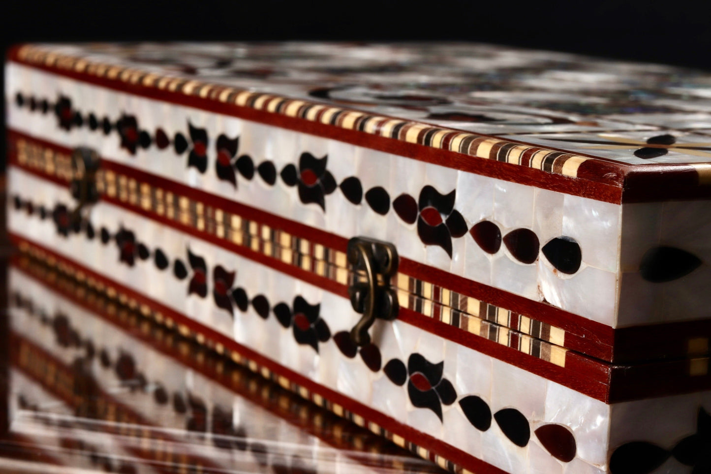 Chess and Backgammon Game Set - Covered in Mother of Pearl