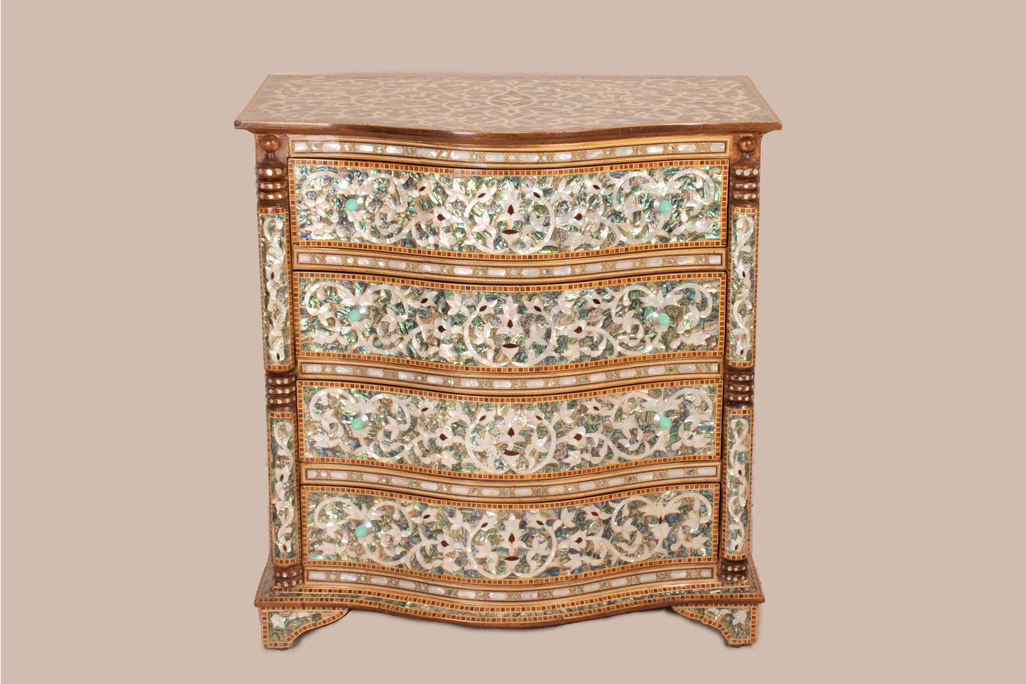 Dresser & Mirror Set - Covered in Mother of Pearl (Nacreous)