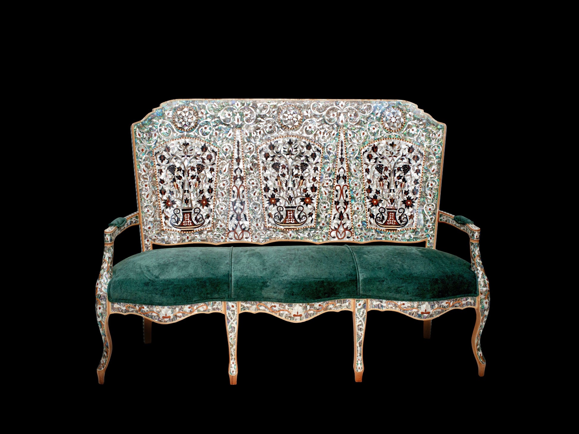 Emperor Sofa Covered Mother Pearl