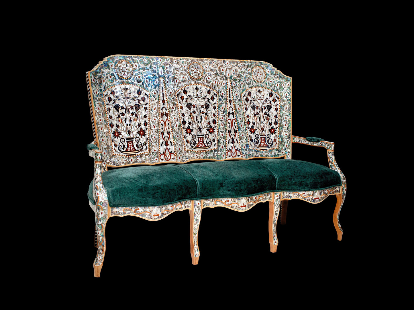 Emperor Sofa Covered Mother Pearl