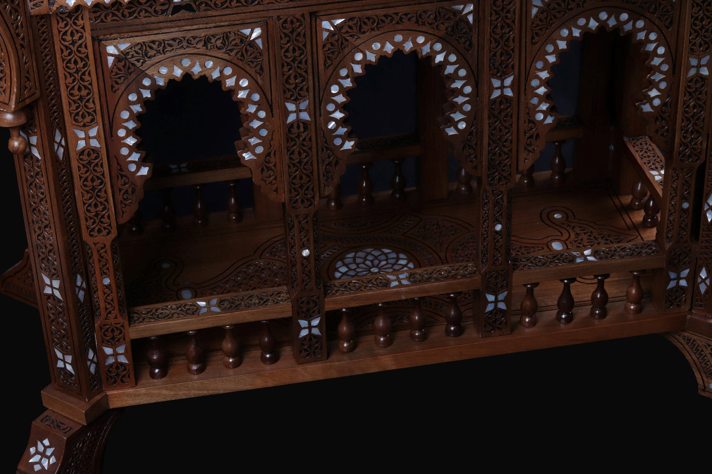 Game Table - Cards, Chess, & Backgammon - Hand Carved and inlayed in mother of pearl