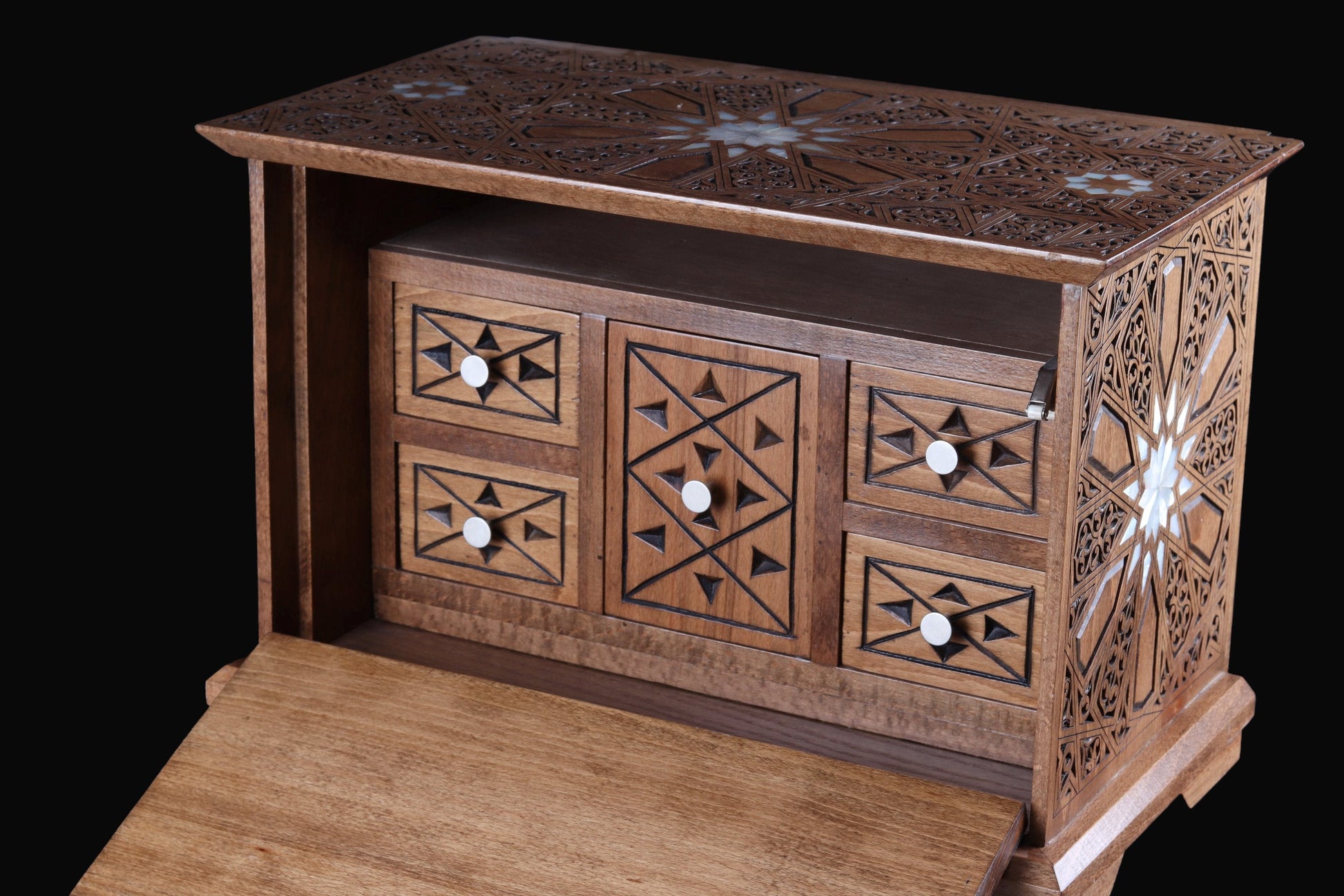 Jewelery Box - Carved and inlayed