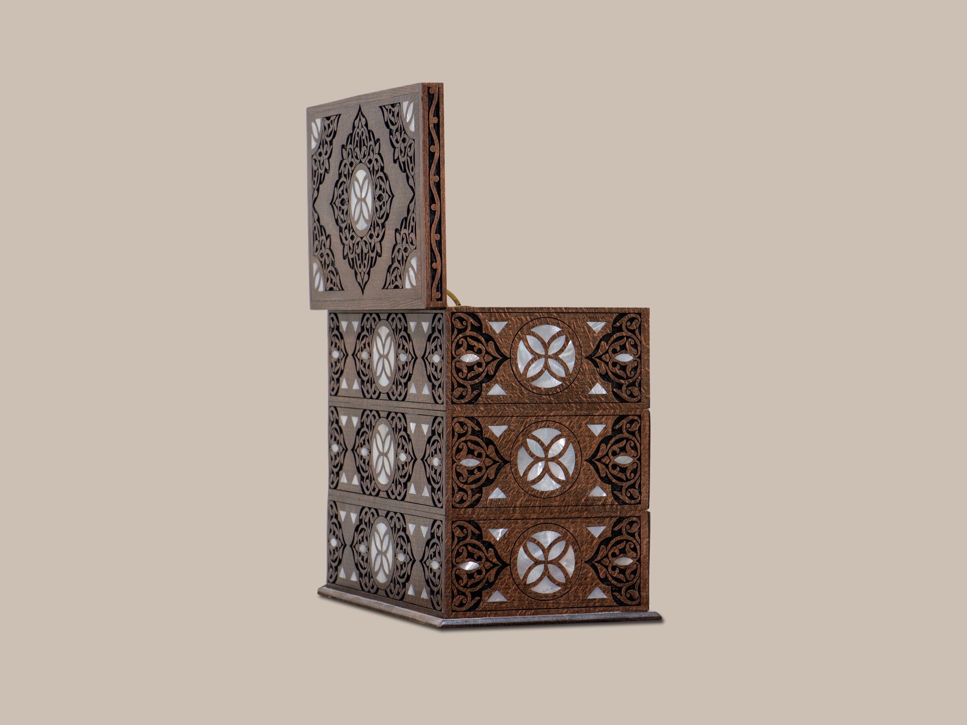 Jewelry Box - Inlaid Walnut Wood