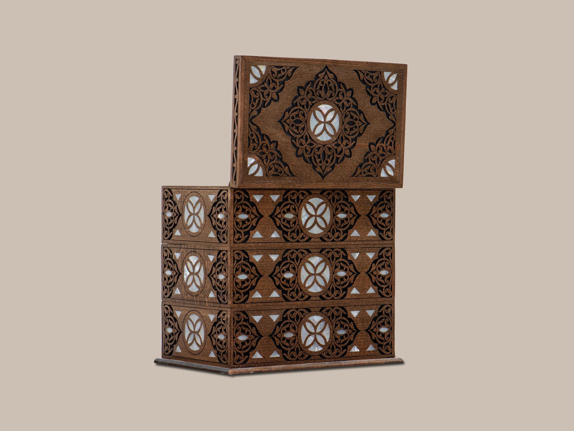Jewelry Box - Inlaid Walnut Wood