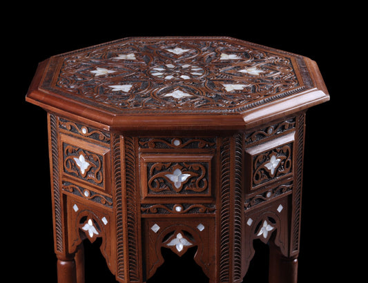 Large Side Table Set - Hand Engraved and Inlayed with Mother of Pearl