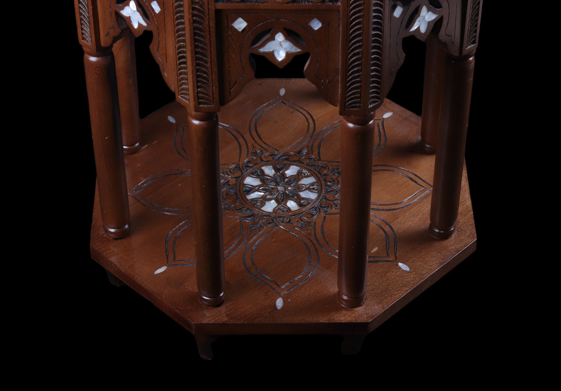 Large Side Table Set - Hand Engraved and Inlayed with Mother of Pearl