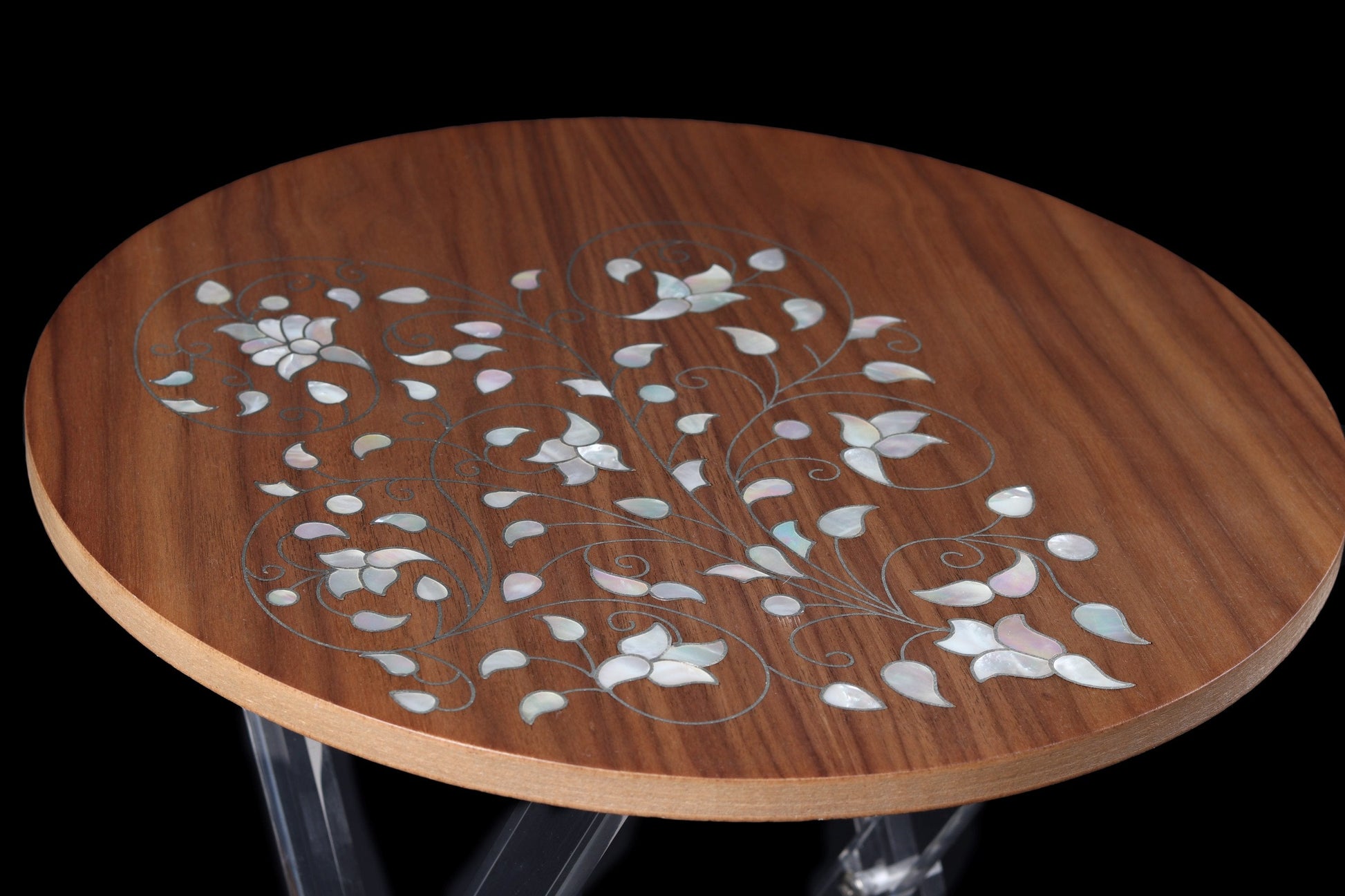 Mother of Pearl and Silver Embedded Serving Tables - Set of 4