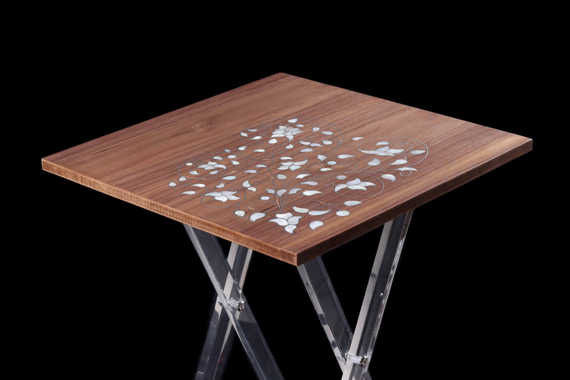 Mother of Pearl Embedded Serving Tables - Set of 2