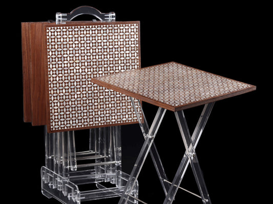 Mother of Pearl Embedded Serving Tables - Set of 4