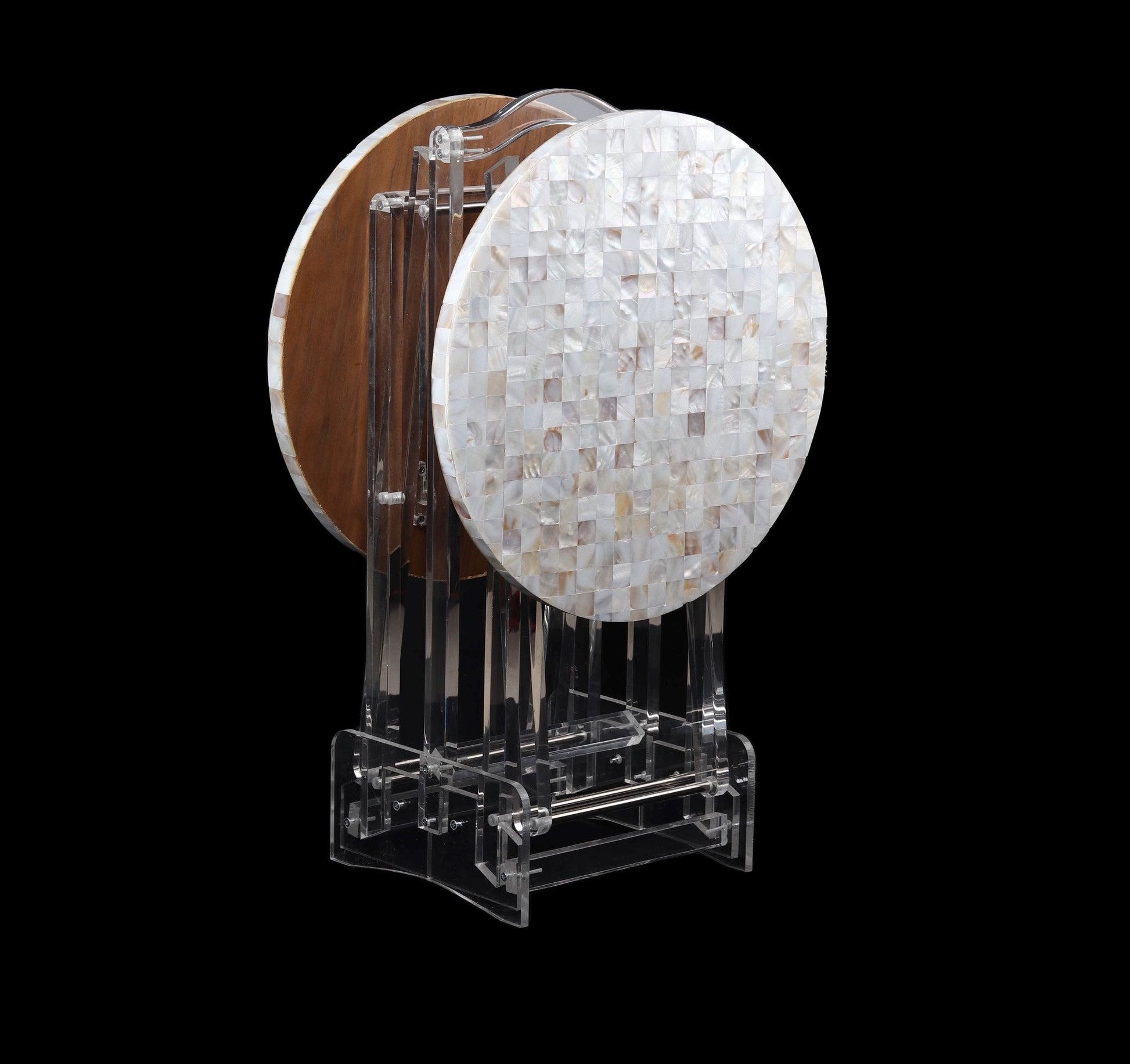 Serving Tables - Covered in mother of pearl - Set of 2