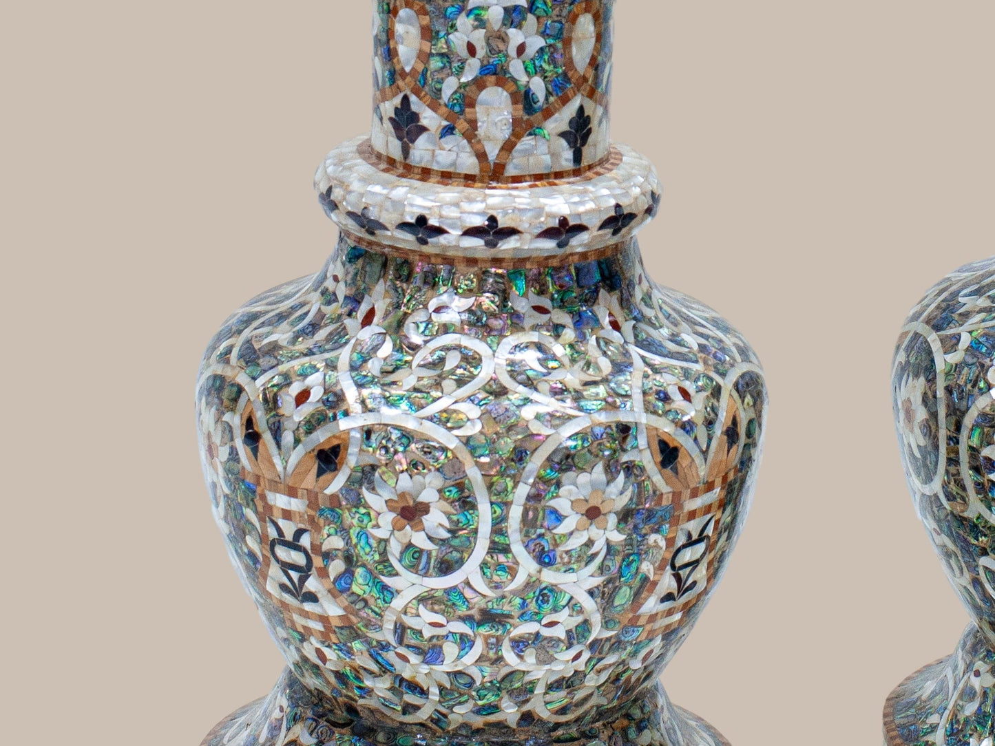 Vases Embellished with Mother Pearl