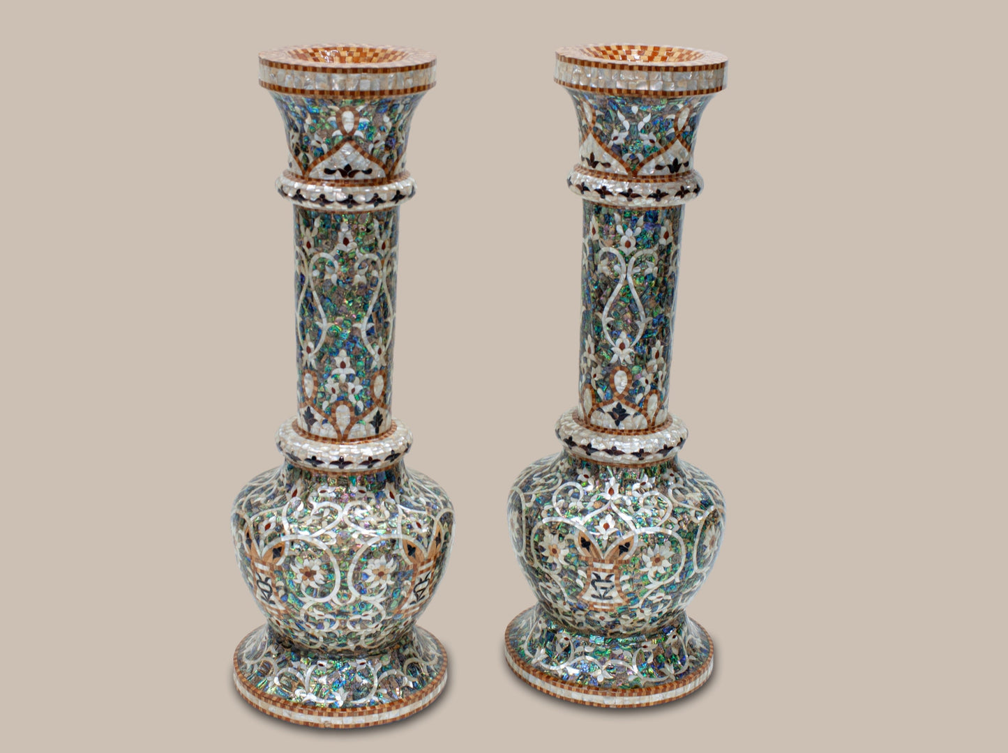 Vases Embellished with Mother Pearl